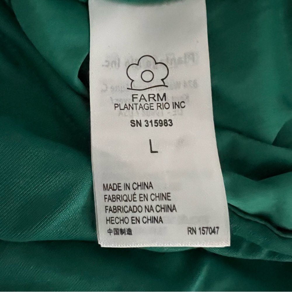 NWT FARM RIO ONE-SHOULDER MIDI DRESS in EMERALD COLOR - Picture 11 of 12